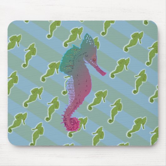 Zeepaardjes art Mousepad Muismat (Voorkant)
