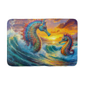 Zeepaardjes bij Sunset Design van Rich AMeN Gill Badmat (Voorkant)