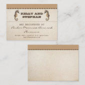  zeepaardjes bruiloft register tickets informatiekaartje (Voorkant / Achterkant)