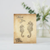  zeepaardjes en Conch Shell Beach Dank u Briefkaart (Staand voorkant)