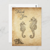  zeepaardjes en Conch Shell Beach Dank u Briefkaart (Voorkant / Achterkant)