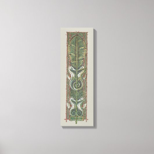 Zeepaardjes en Zeewier, Art Nouveau Canvas Afdruk (Voorkant)