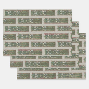 Zeepaardjes en Zeewier,  Art Nouveau Inpakpapier Vel