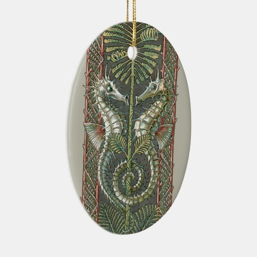 Zeepaardjes en Zeewier,  Art Nouveau Keramisch Ornament (Rechts)