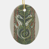 Zeepaardjes en Zeewier, Art Nouveau Keramisch Ornament (Achterkant)