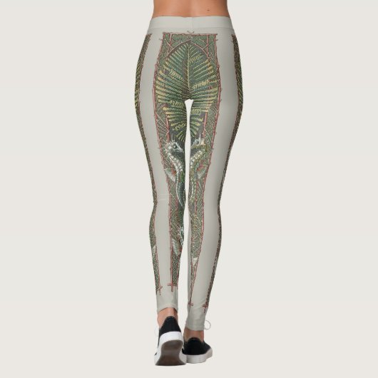 Zeepaardjes en Zeewier,  Art Nouveau Leggings (Achterkant)
