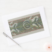 Zeepaardjes en Zeewier, Art Nouveau Rechthoekige Sticker (Envelop)