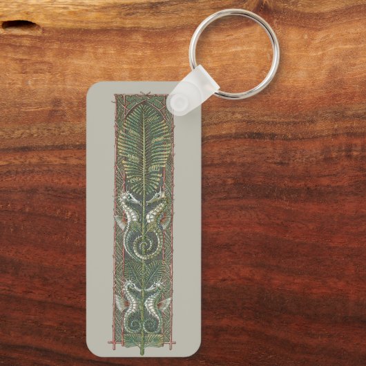 Zeepaardjes en Zeewier,  Art Nouveau Sleutelhanger (Achterkant)
