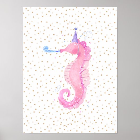 Zeepaardjes Hippocampes Ocean Coastal Nursery Poster (Voorkant)