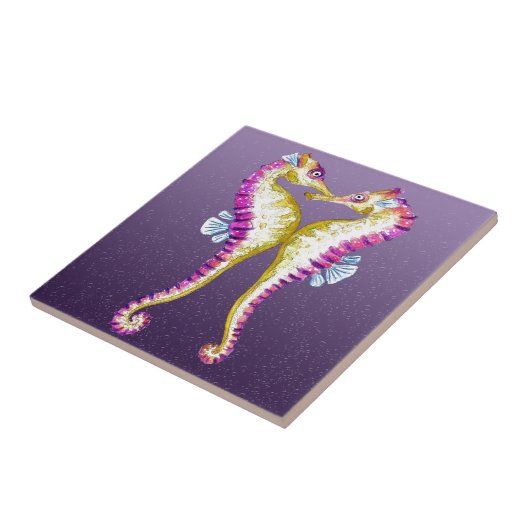 Zeepaardjes kus Paarse Tegeltje (Zijkant)