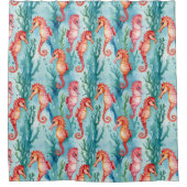 Zeepaardjes met bubbels en zeewier Plant leven Douchegordijn (Voorkant)