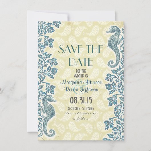 zeepaardjes, met uitzondering van datumkaarten save the date (Voorkant)