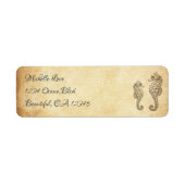  Zeepaardjes Ocean Beach Adres Etiket (Voorkant)