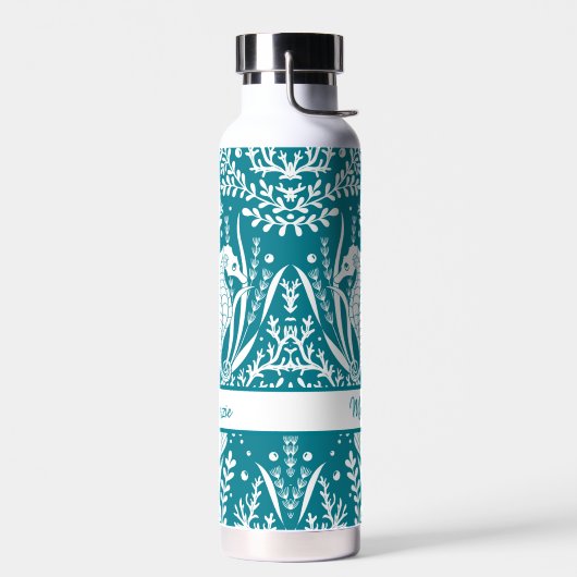 Zeepaardjes Ocean Zee Life Blauwgroen Blauw Gepers Waterfles (Links)