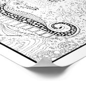 Zeepaardjes Onderwater Scène Kleurplaat Art Poster (Hoek)