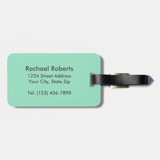 Zeepaardjes op Seafoam Green Stripes Bagagelabel (Achterkant horizontaal)