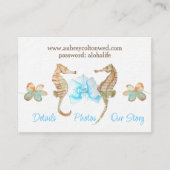 Zeepaardjes, Orchidee Turquoise Strand Bruiloft We Advieskaart (Voorkant)