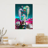 ZEEPAARDJES, ROZE PARELMOER BLAUW POSTER (Keuken)