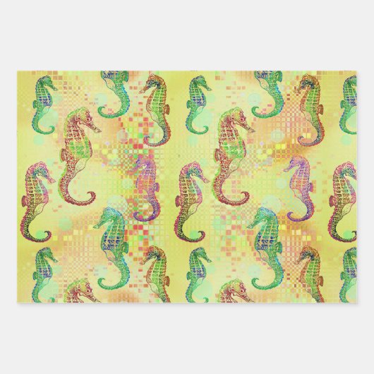 Zeepaardjes, Taffi op Art & Cardiff Sampler Inpakpapier Vel (Voorkant)