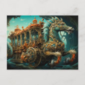 zeepaardjes trekken vervoer van reizigers briefkaart (Voorkant)