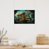 zeepaardjes trekken  vervoer van reizigers poster (Keuken)