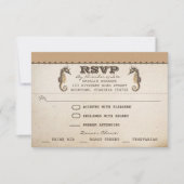  zeepaardjes Unieke bruiloft RSVP tickets (Voorkant)