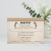  zeepaardjes Unieke bruiloft RSVP tickets (Staand voorkant)