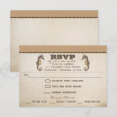  zeepaardjes Unieke bruiloft RSVP tickets (Voorkant / Achterkant)