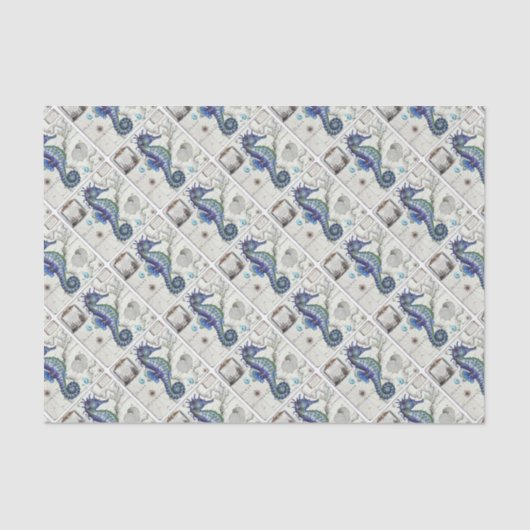 zeepaardkaart  tissuepapier (Voorkant)