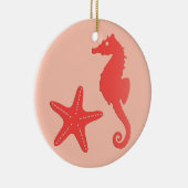 Zeepaardkoraal en zeesterkreeft — koraalschoppen v keramisch ornament (Rechts)