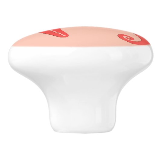 Zeepaardkoraal en zeesterkreeft — koraalschoppen v keramische knop (Zijkant)