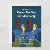 Zeepaardkoraal onder het Zee verjaardagsfeest Kaart (Voorkant)