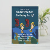 Zeepaardkoraal onder het Zee verjaardagsfeest Kaart (Staand voorkant)