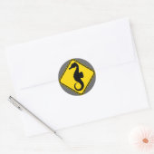 Zeepaardkruising ! ronde sticker (Envelop)