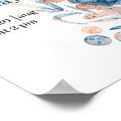 Zeepaardschelp onder de zee babyjongen douche poster (Hoek)