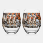 Zeepaardschelpen Koraal Tropisch Elegant Wijnglas Zonder Voet (Links)