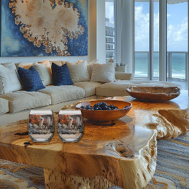 Zeepaardschelpen Koraal Tropisch Elegant Wijnglas Zonder Voet