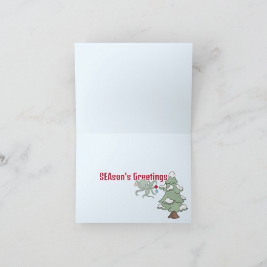 Zeepaardslee Kerstmis Feestdagen Kaart (Binnen)