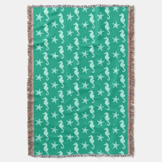 Zeepaardvis — blauwgroen- en zeepuipersgroen deken (Voorkant Verticaal)