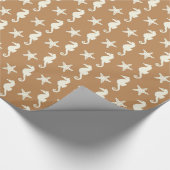 Zeepaardvis — cacaobruin en beige cacao cadeaupapier (Hoek)