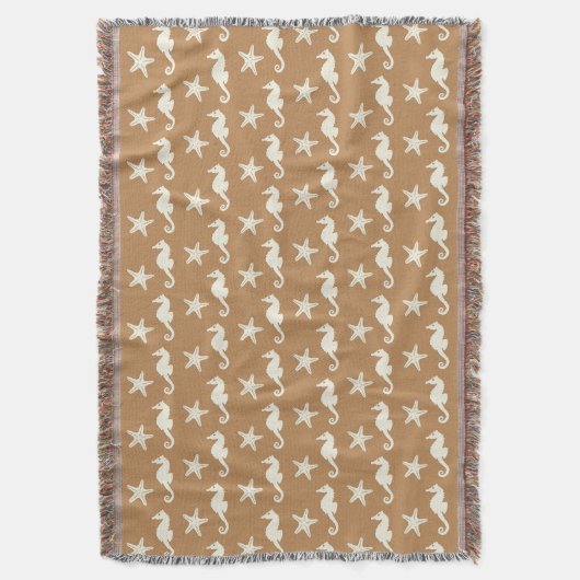 Zeepaardvis — cacaobruin en beige cacao deken (Voorkant Verticaal)