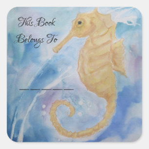 Zeepaardvis Ocean Zee Beach Girard Spirit Totem Vierkante Sticker