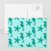 Zeepaardvis — turquoise en aqua briefkaart (Voorkant / Achterkant)