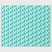 Zeepaardvis — turquoise en aqua cadeaupapier (Vlak)