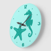 Zeepaardvis — turquoise en aqua grote klok (Hoek)