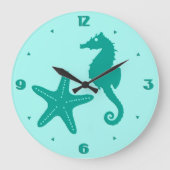 Zeepaardvis — turquoise en aqua grote klok (Voorkant)