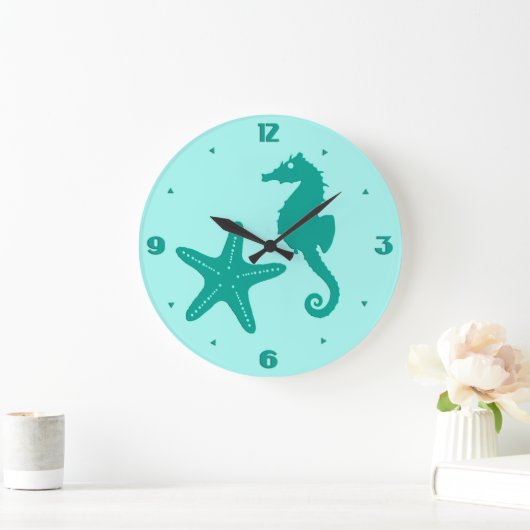 Zeepaardvis — turquoise en aqua grote klok (Huis)