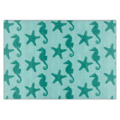 Zeepaardvis — turquoise en aqua snijplank (Voorkant)