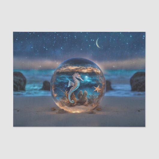 zeepaardzeester nautisch tissuepapier (Voorkant)