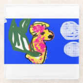 zeepaardzomer glazen onderzetter (Voorkant)